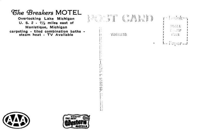 Gray Wolf Lodge (The Breakers Motel) - Old Postcard Photo (newer photo)